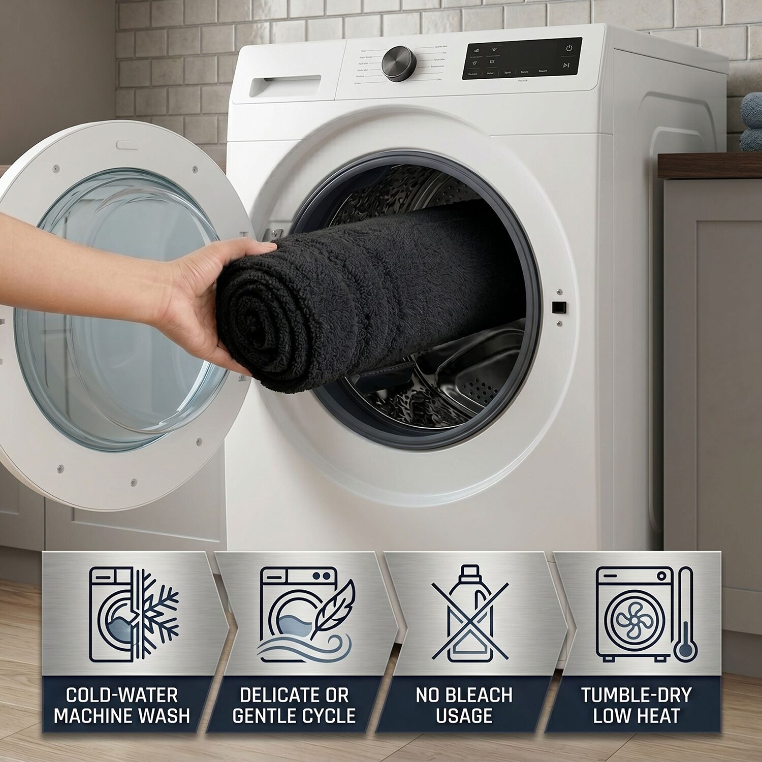 SUPERIOR® Plush Framed Border Cotton Washable 24 X 60 Bath Runner