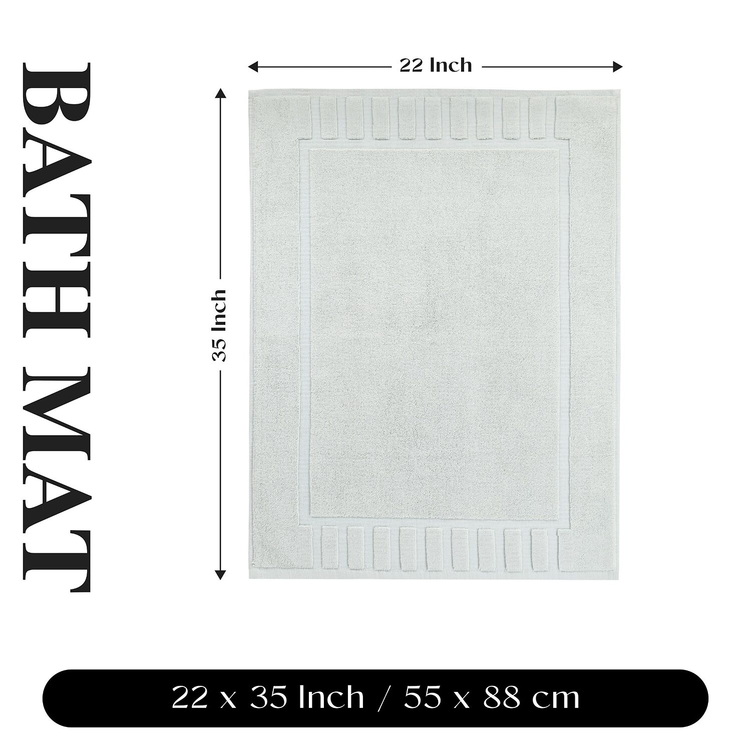 Superior Leo Cotton Absorbent Quick Dry Geometric Border 2-Piece Bath Mat Set