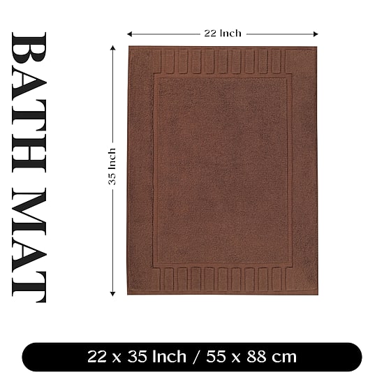 Superior Leo Cotton Absorbent Quick Dry Geometric Border 2-Piece Bath Mat Set