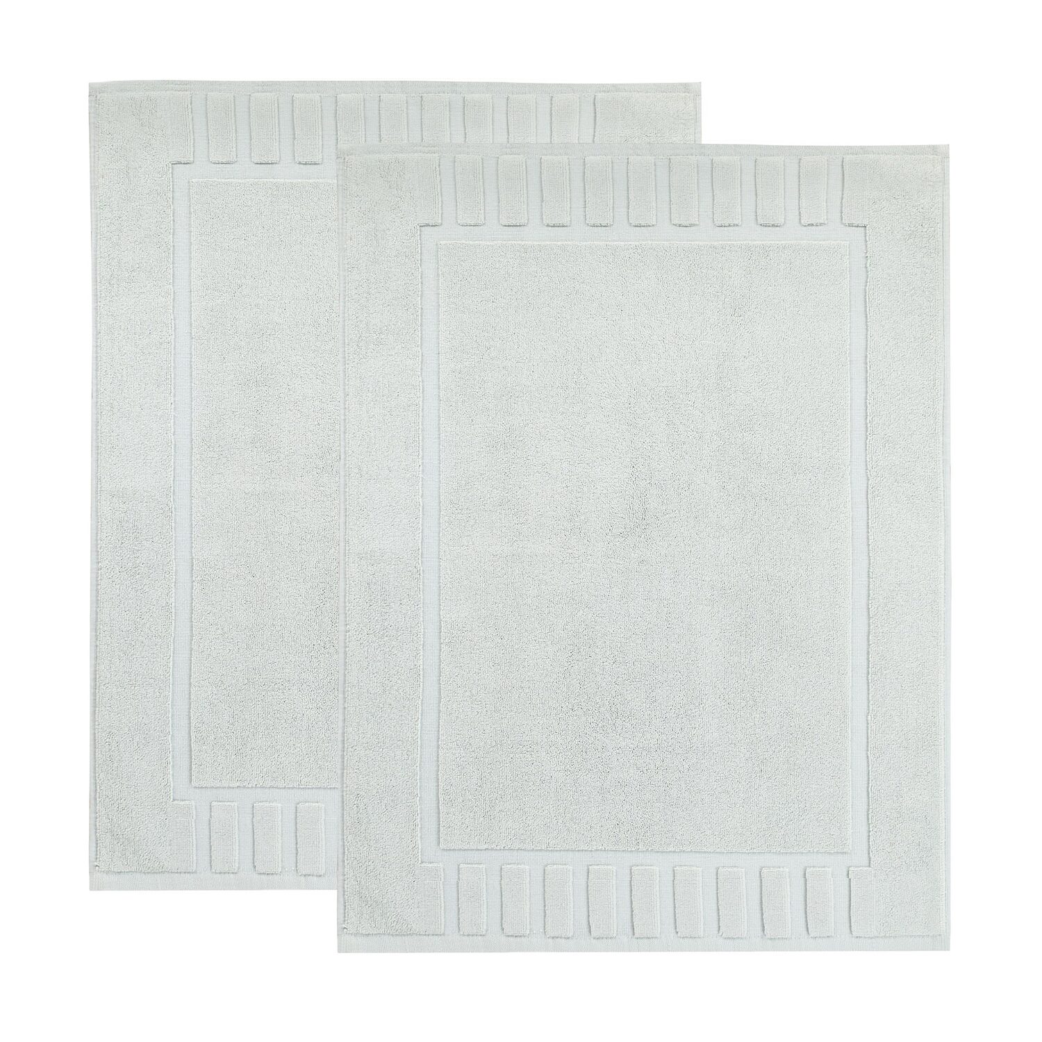 Superior Leo Cotton Absorbent Quick Dry Geometric Border 2-Piece Bath Mat Set