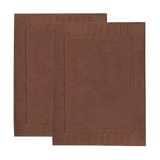 Superior Leo Cotton Absorbent Quick Dry Geometric Border 2-Piece Bath Mat Set