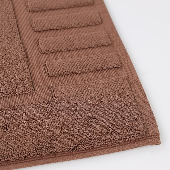 Superior Leo Cotton Absorbent Quick Dry Geometric Border 2-Piece Bath Mat Set