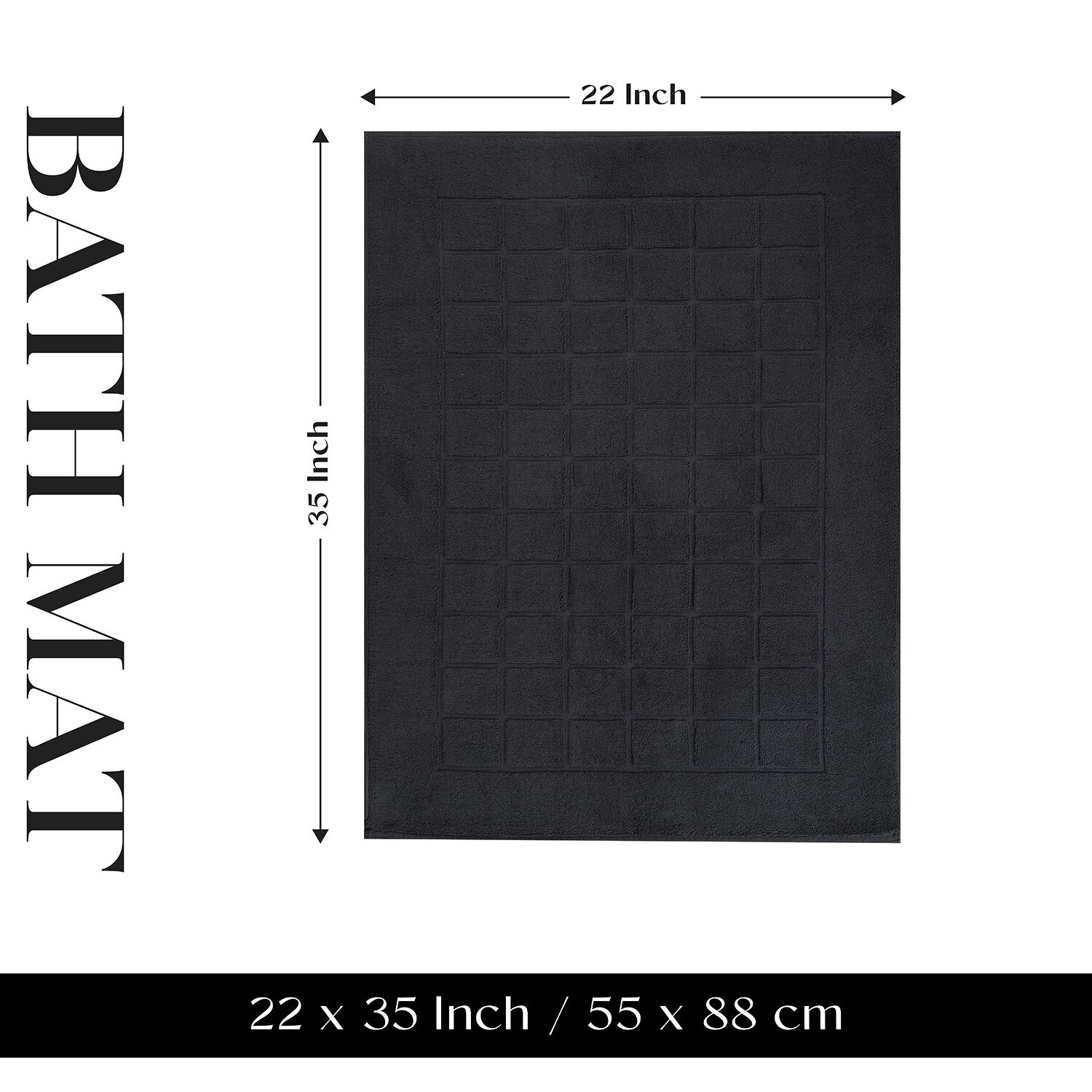 SUPERIOR® Cotton 2-Ply Thickness Solid Checkered 2-pc. Bath Rug Set