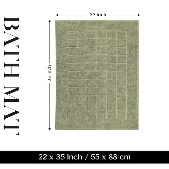 Superior Nora Cotton Absorbent Quick Dry Solid Checkered 2-Piece Bath Mat