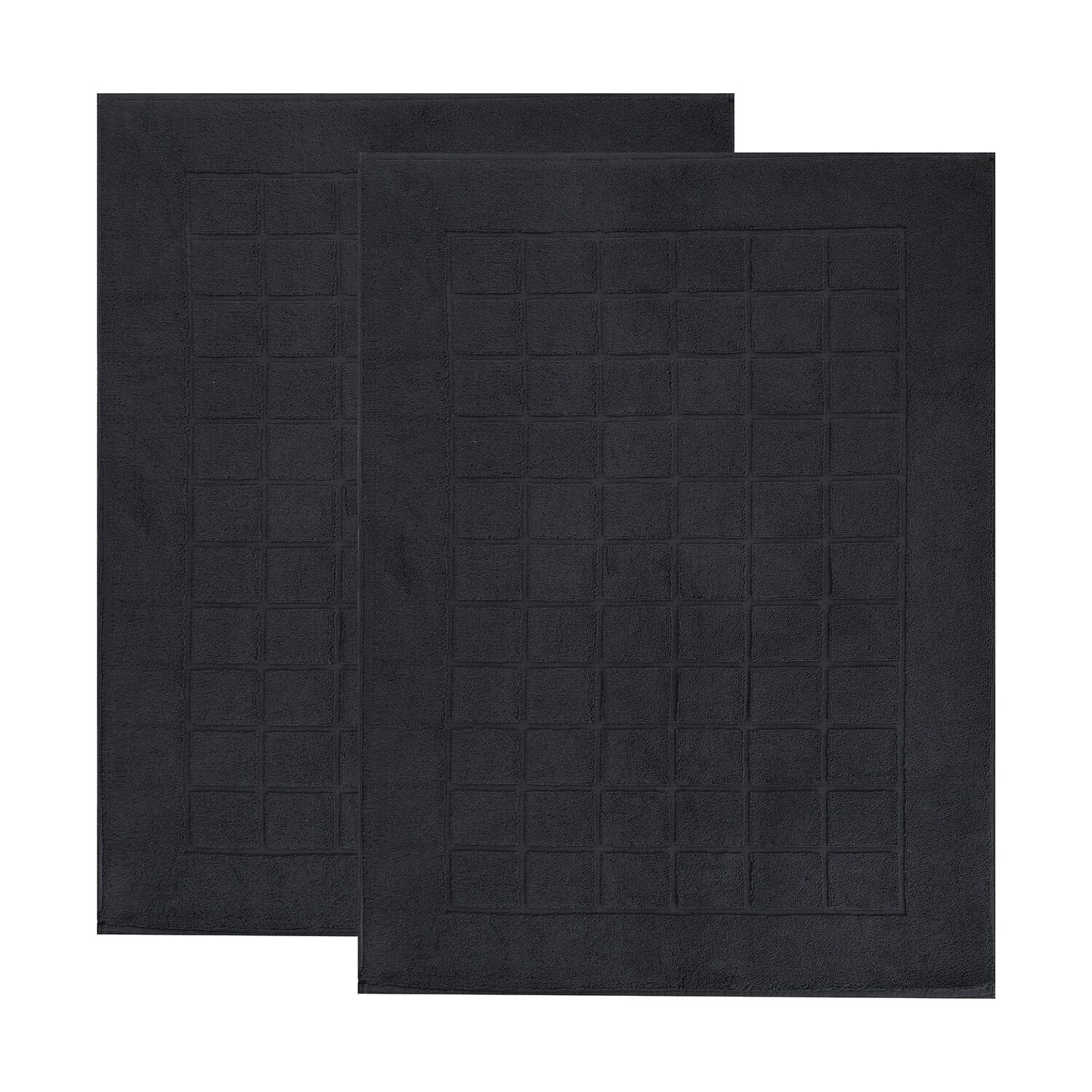 SUPERIOR® Cotton 2-Ply Thickness Solid Checkered 2-pc. Bath Rug Set