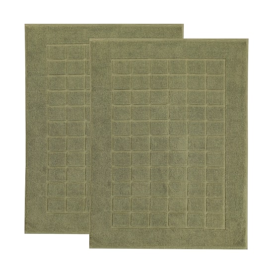 Superior Nora Cotton Absorbent Quick Dry Solid Checkered 2-Piece Bath Mat