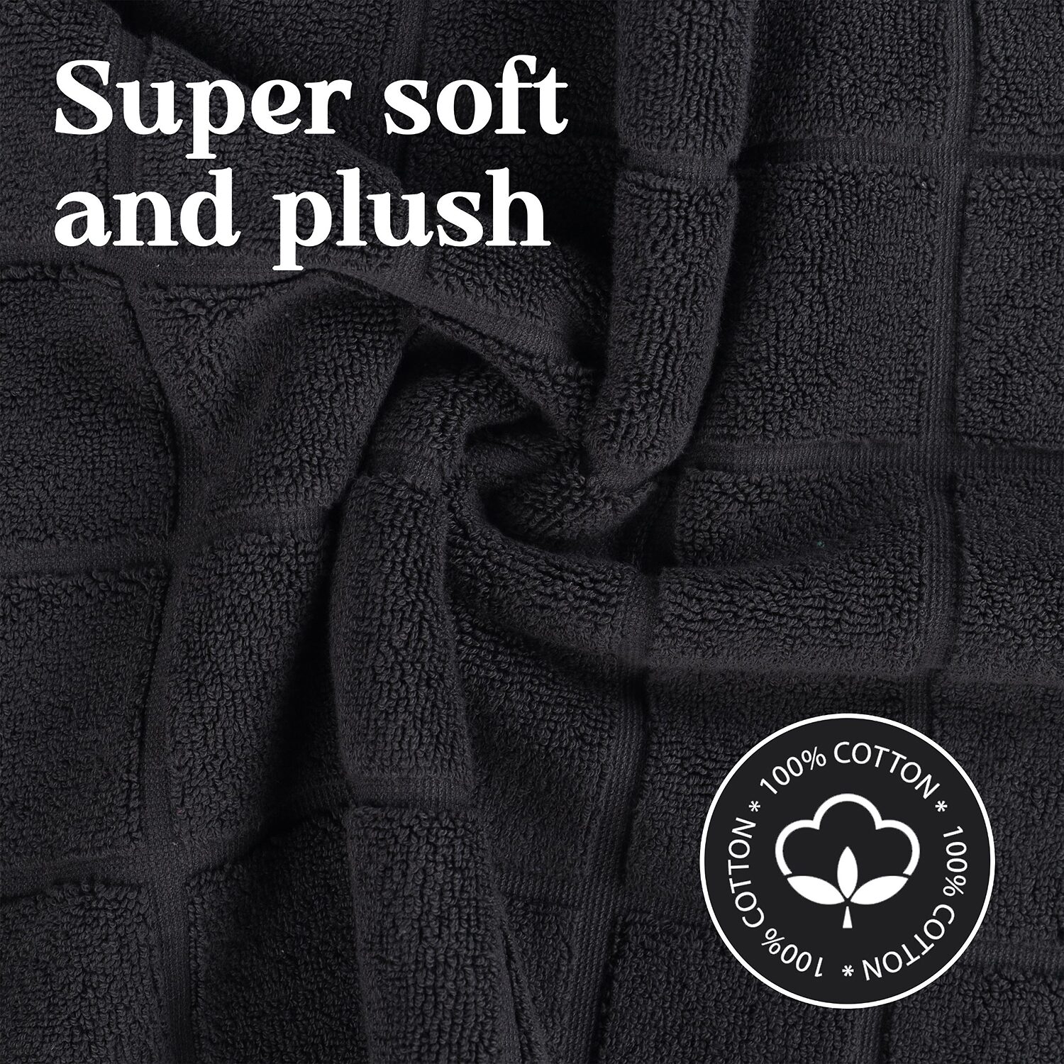 SUPERIOR® Cotton 2-Ply Thickness Solid Checkered 2-pc. Bath Rug Set