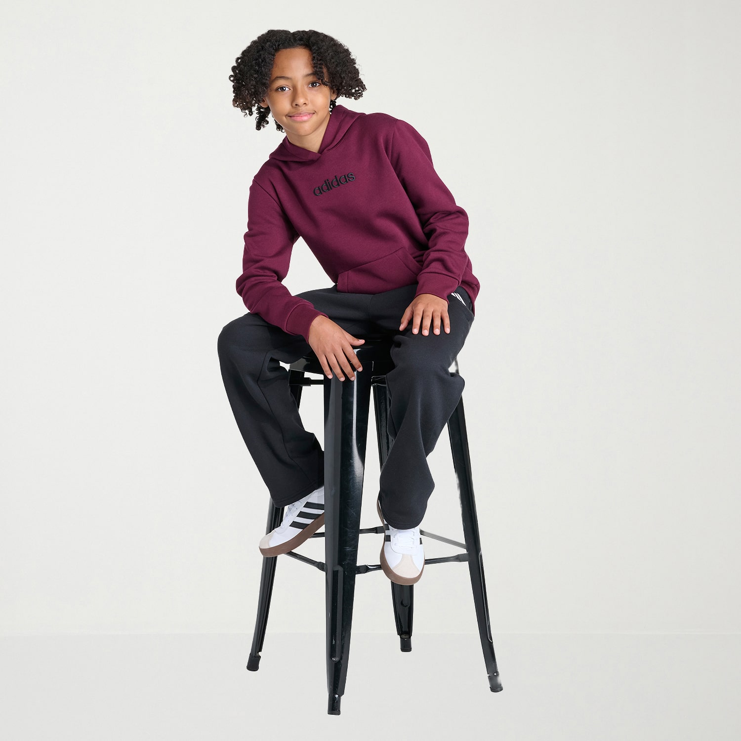 adidas Big Kid Boys Long Sleeve Fleece Active Hoodie