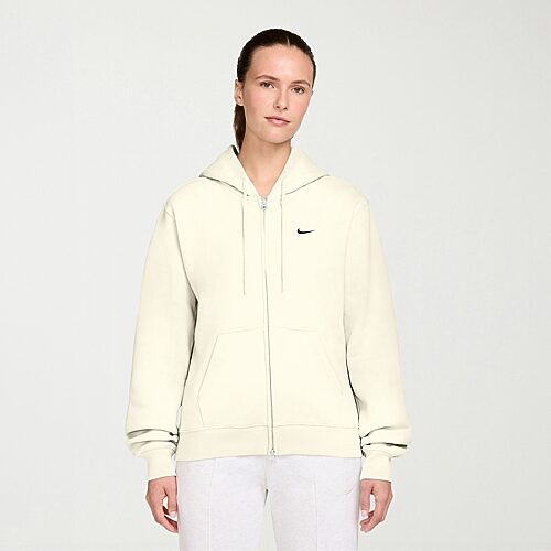Nike Womens Long Sleeve Zipper Active Hoodie In White