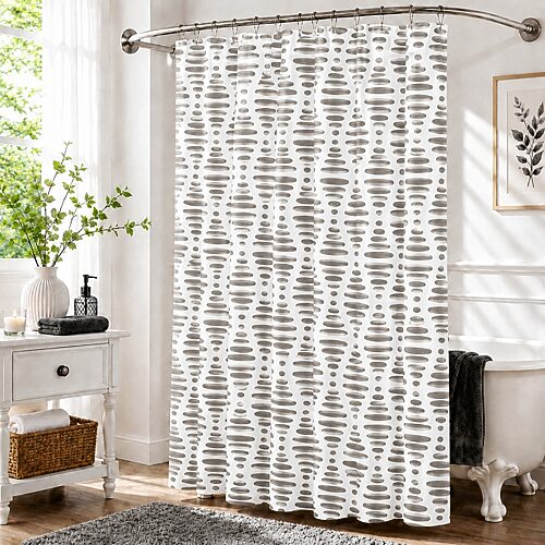 Home Weavers Inc Elmstone Printed Shower Curtain In Gray
