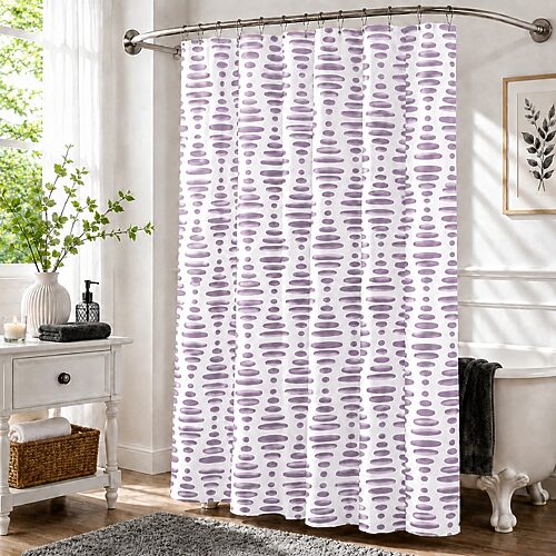 Home Weavers Inc Elmstone Printed Shower Curtain In Purple