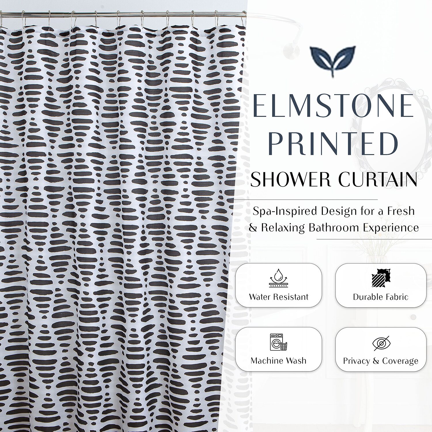 Home Weavers Inc Elmstone Printed Shower Curtain