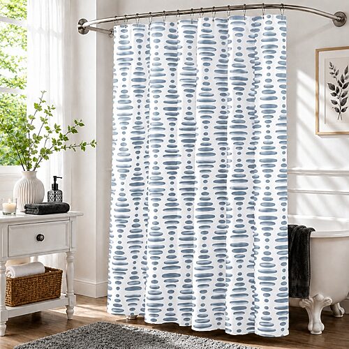 Home Weavers Inc Elmstone Printed Shower Curtain In Blue
