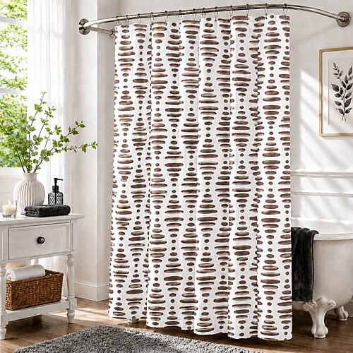 Home Weavers Inc Elmstone Printed Shower Curtain In Brown