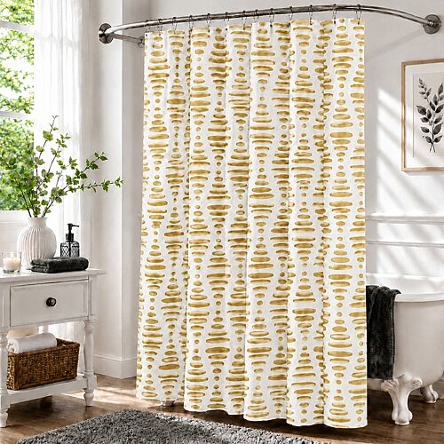 Home Weavers Inc Elmstone Printed Shower Curtain In Beige