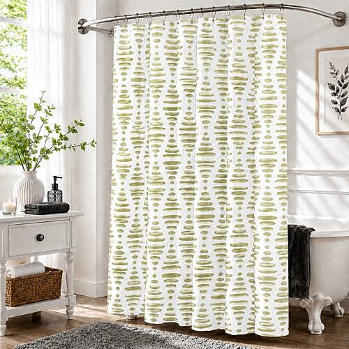 Home Weavers Inc Elmstone Printed Shower Curtain In Green