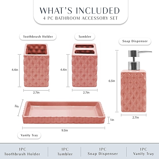 Home Weavers Inc Ashford Ceramic 4-pc. Bath Accessory Sets