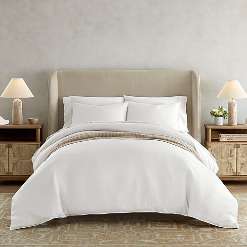 Casual Comfort Premium Rayon From Bamboo Luxury Duvet Cover Set, One Size, White