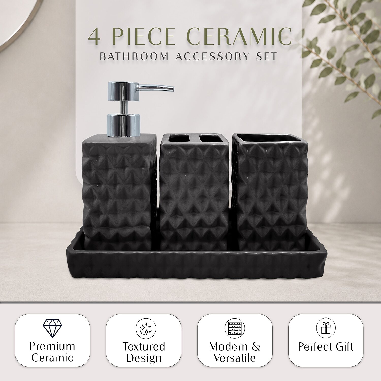 Home Weavers Inc Ashford Ceramic 4-pc. Bath Accessory Sets