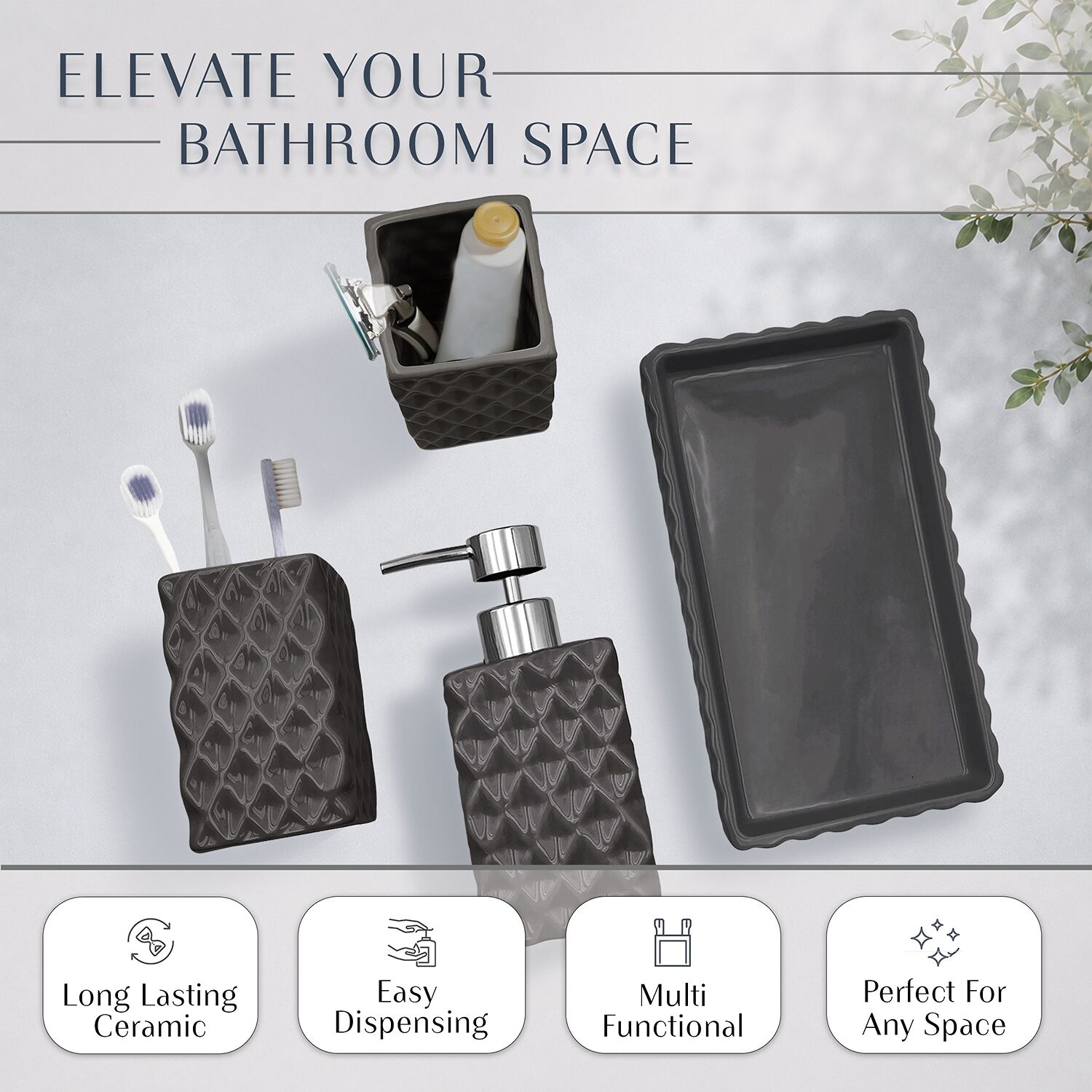Home Weavers Inc Ashford Ceramic 4-pc. Bath Accessory Sets