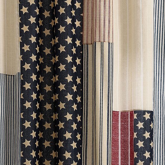 Modern Heirloom Americana Pieced Fabric Shower Curtain