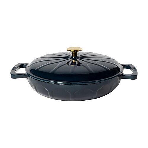 Lodge Cookware Luxe Enamel 3.6 Qt Enameled Cast Iron Braising Pan In Blue