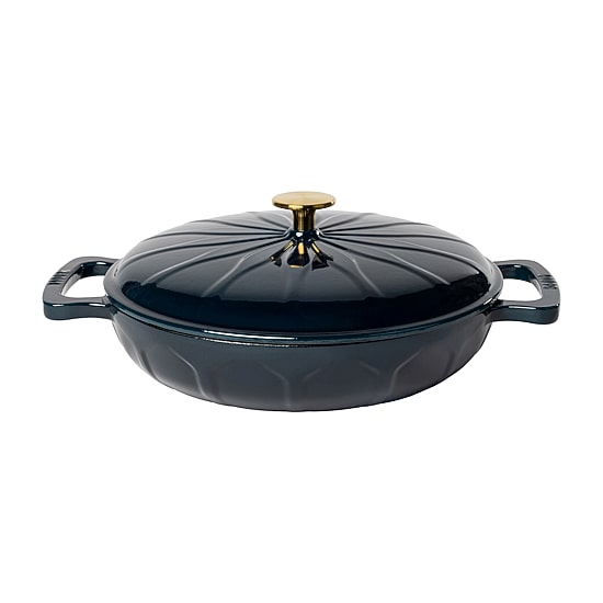 Lodge Cookware Luxe Enamel 3.6 Qt Enameled Cast Iron Braising Pan