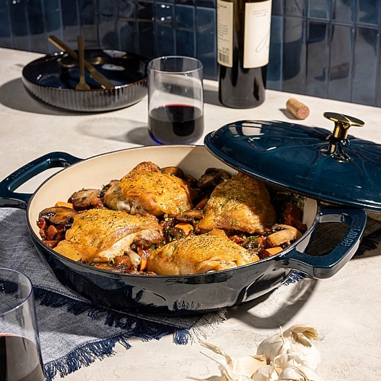 Lodge Cookware Luxe Enamel 3.6 Qt Enameled Cast Iron Braising Pan