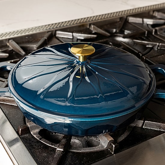 Lodge Cookware Luxe Enamel 3.6 Qt Enameled Cast Iron Braising Pan