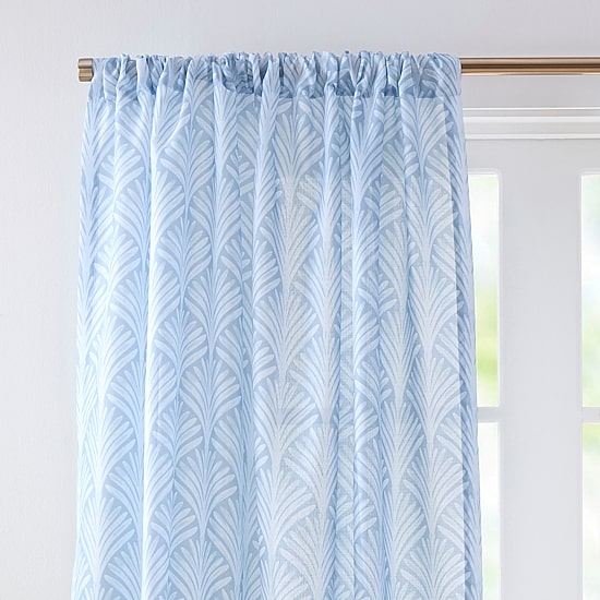CHF Fan Scallop Rod Pocket Light-Filtering Set of 2 Curtain Panel