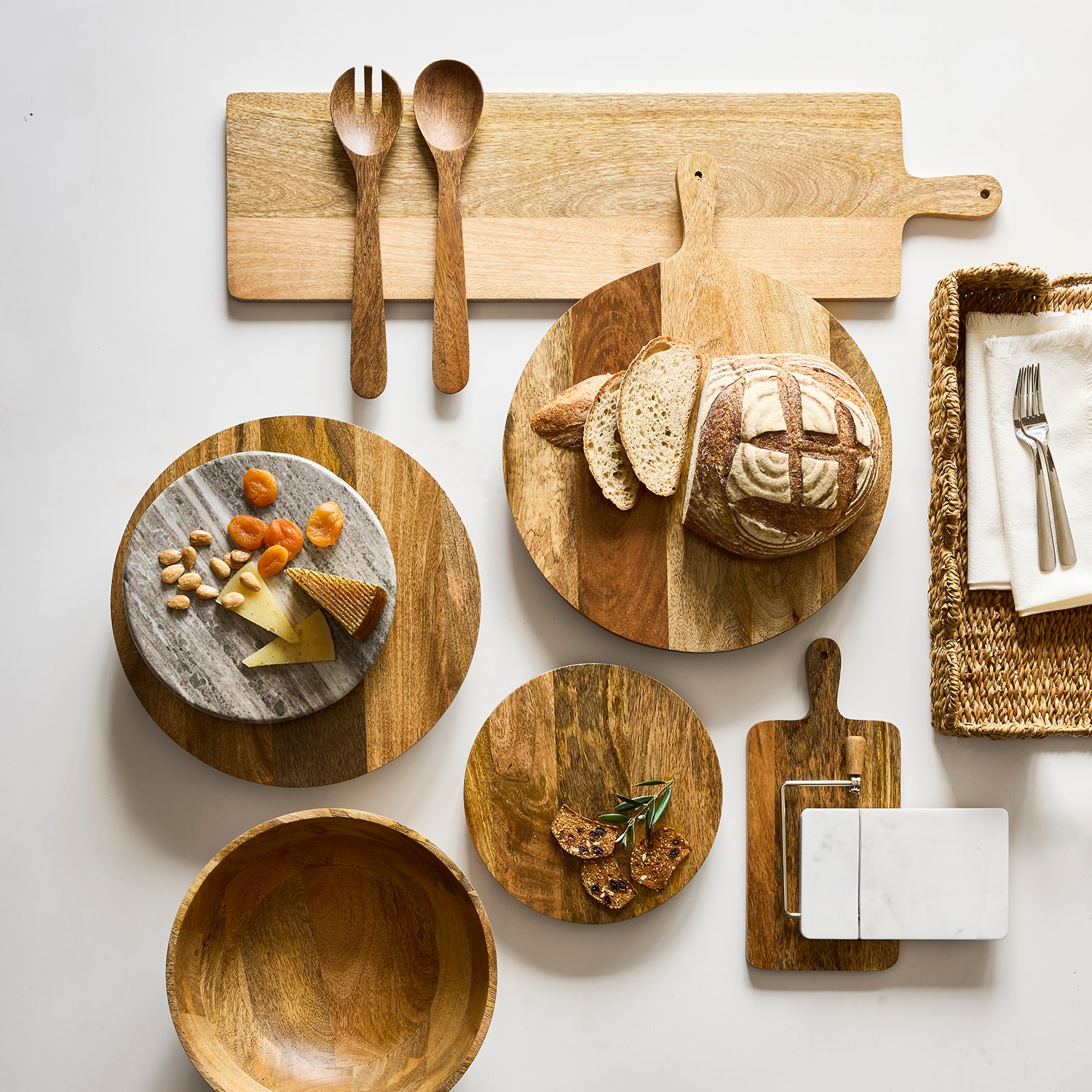 Linden Street Small Wood Raised Grazing Platter