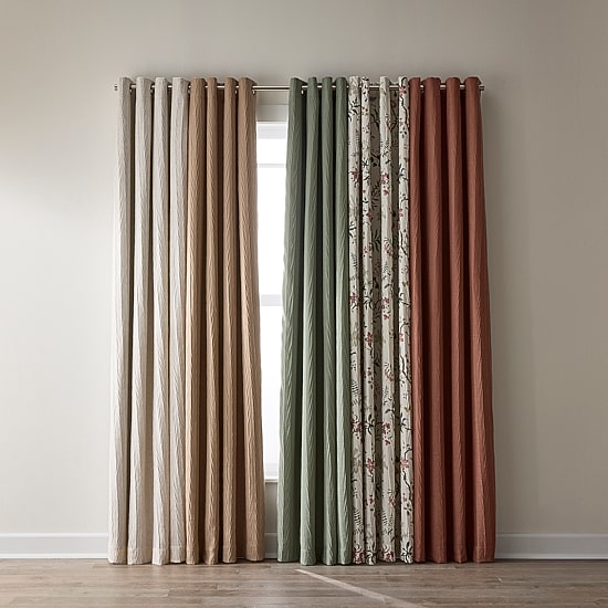 Max Blackout Crestview Crushed Print Grommet Top 100% Blackout Single Curtain Panel