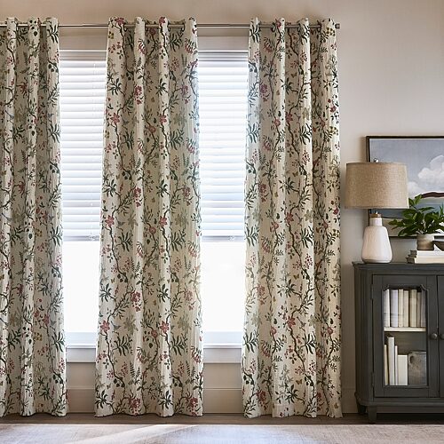 Max Blackout Crestview Print Grommet Top 100% Blackout Single Curtain Panel In Green