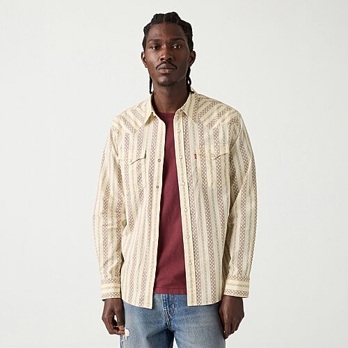 Levi 's Mens Long Sleeve Western Shirt In White