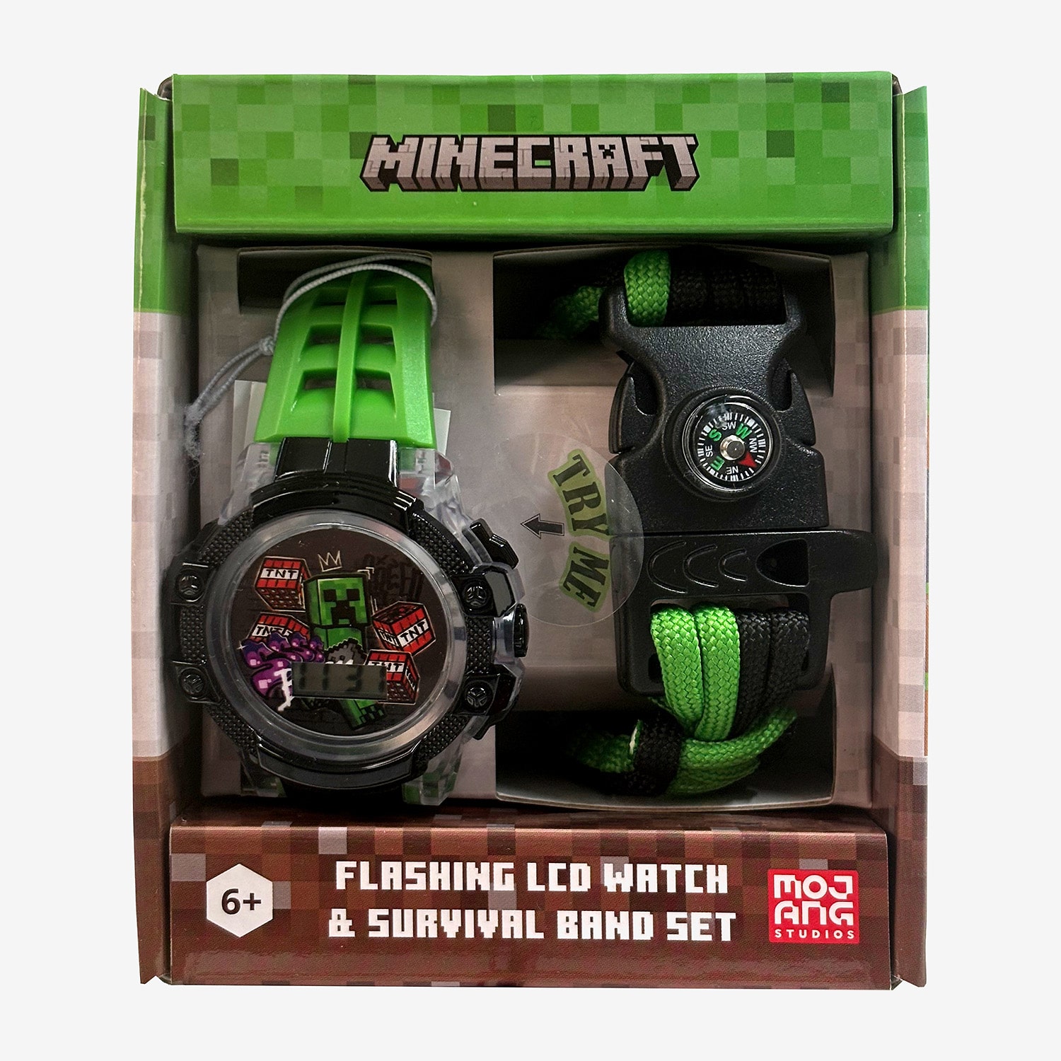 Kids Character Set Minecraft Unisex Multicolor 2-pc. Watch Boxed Set Min40143jc