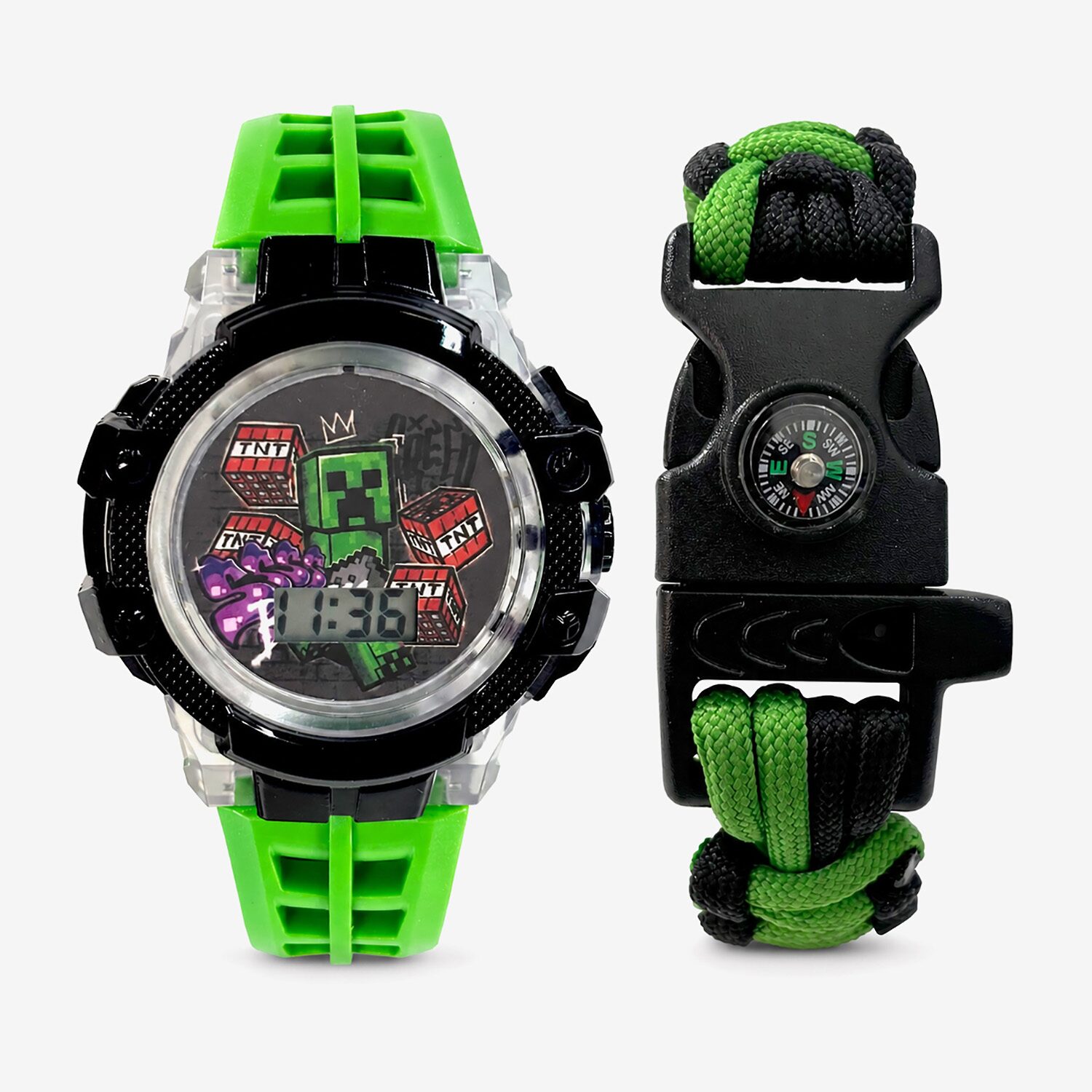 Kids Character Set Minecraft Unisex Multicolor 2-pc. Watch Boxed Set Min40143jc