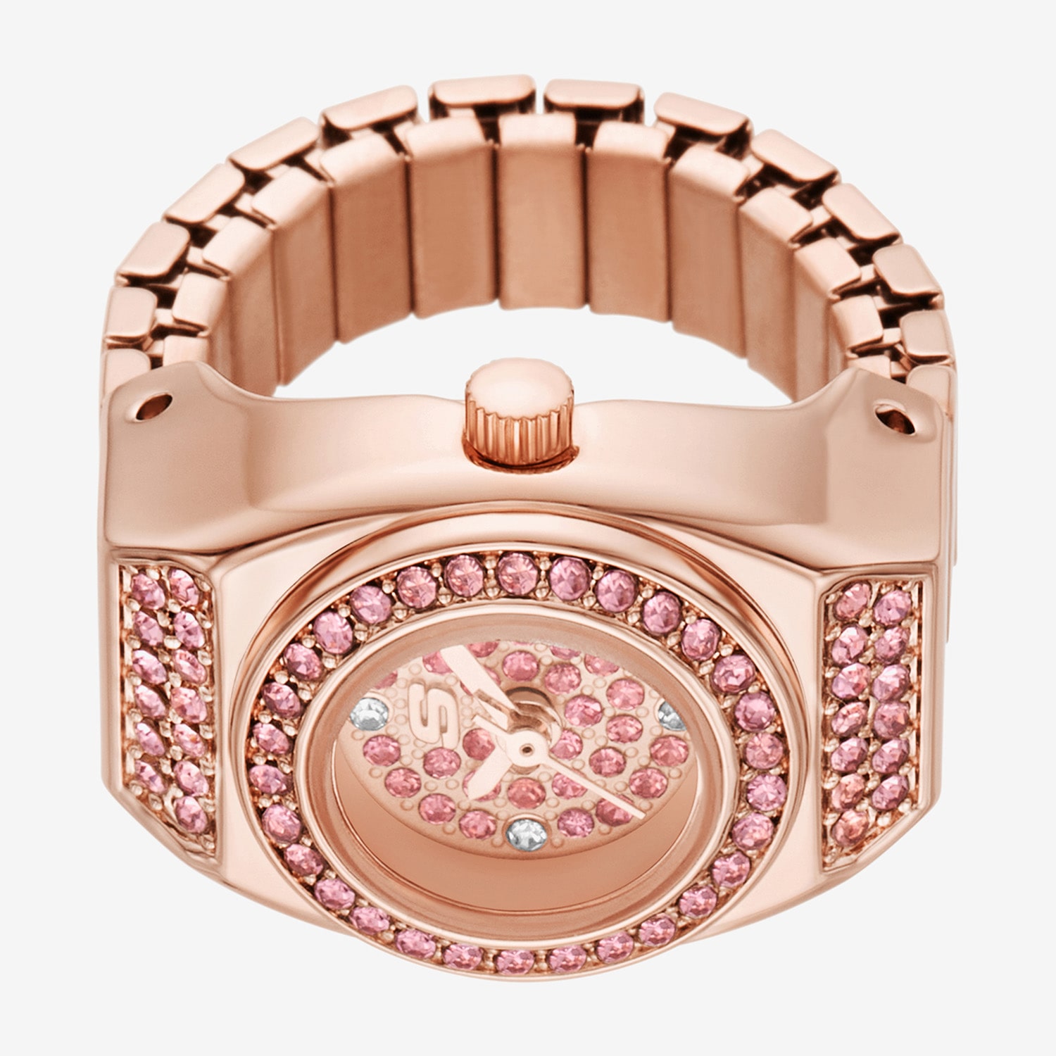 Skechers Corla Womens Crystal Accent Rose Goldtone Stainless Steel Expansion Watch Sr6397