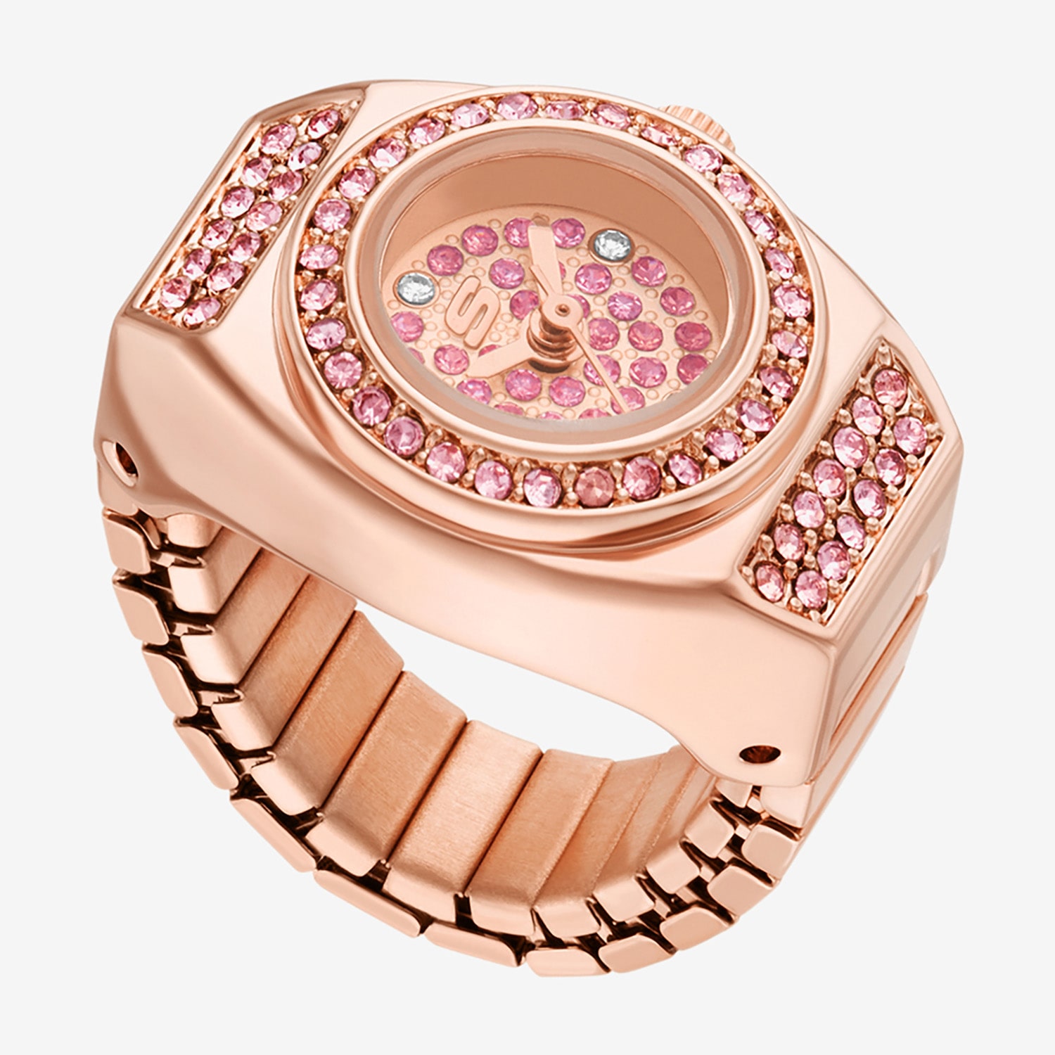 Skechers Corla Womens Crystal Accent Rose Goldtone Stainless Steel Expansion Watch Sr6397
