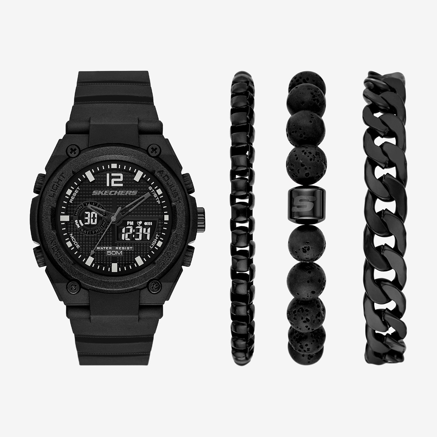 Skechers Gift Sets Mens Black 4-pc. Watch Boxed Set Sr9159