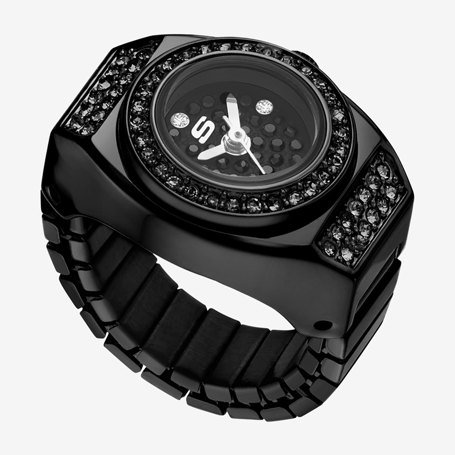 Skechers Corla Womens Crystal Accent Black Stainless Steel Expansion Watch Sr6399