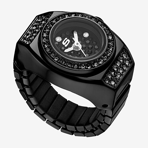 Skechers Corla Womens Crystal Accent Black Stainless Steel Expansion Watch Sr6399, One Size, Black