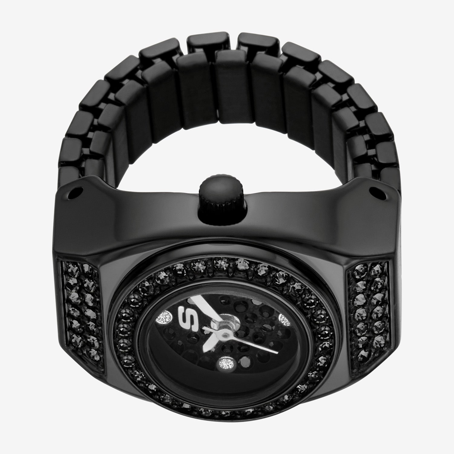Skechers Corla Womens Crystal Accent Black Stainless Steel Expansion Watch Sr6399