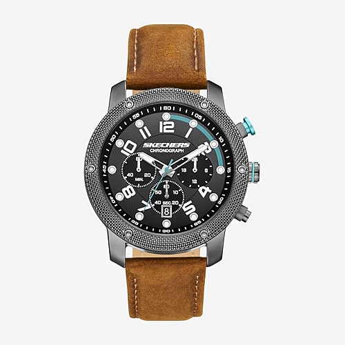 Skechers Kildare Mens Brown Leather Strap Watch Sr5305, One Size, Brown