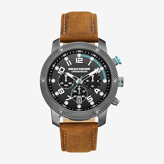 Skechers Kildare Mens Brown Leather Strap Watch Sr5305