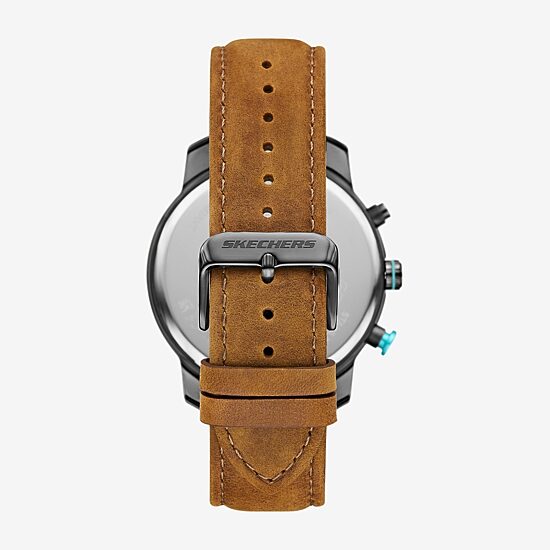 Skechers Kildare Mens Brown Leather Strap Watch Sr5305