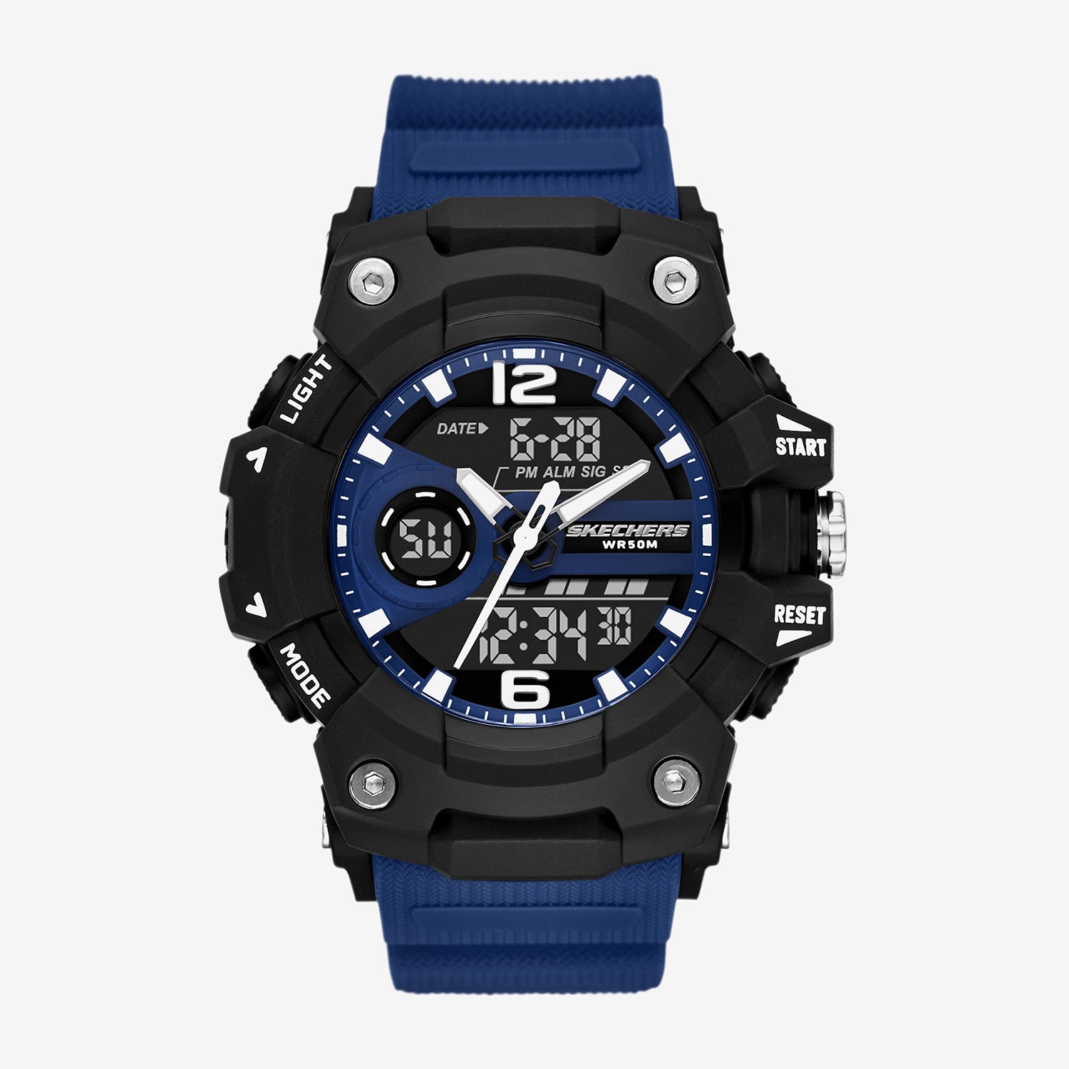Skechers Nealy Mens Blue Strap Watch Sr1203
