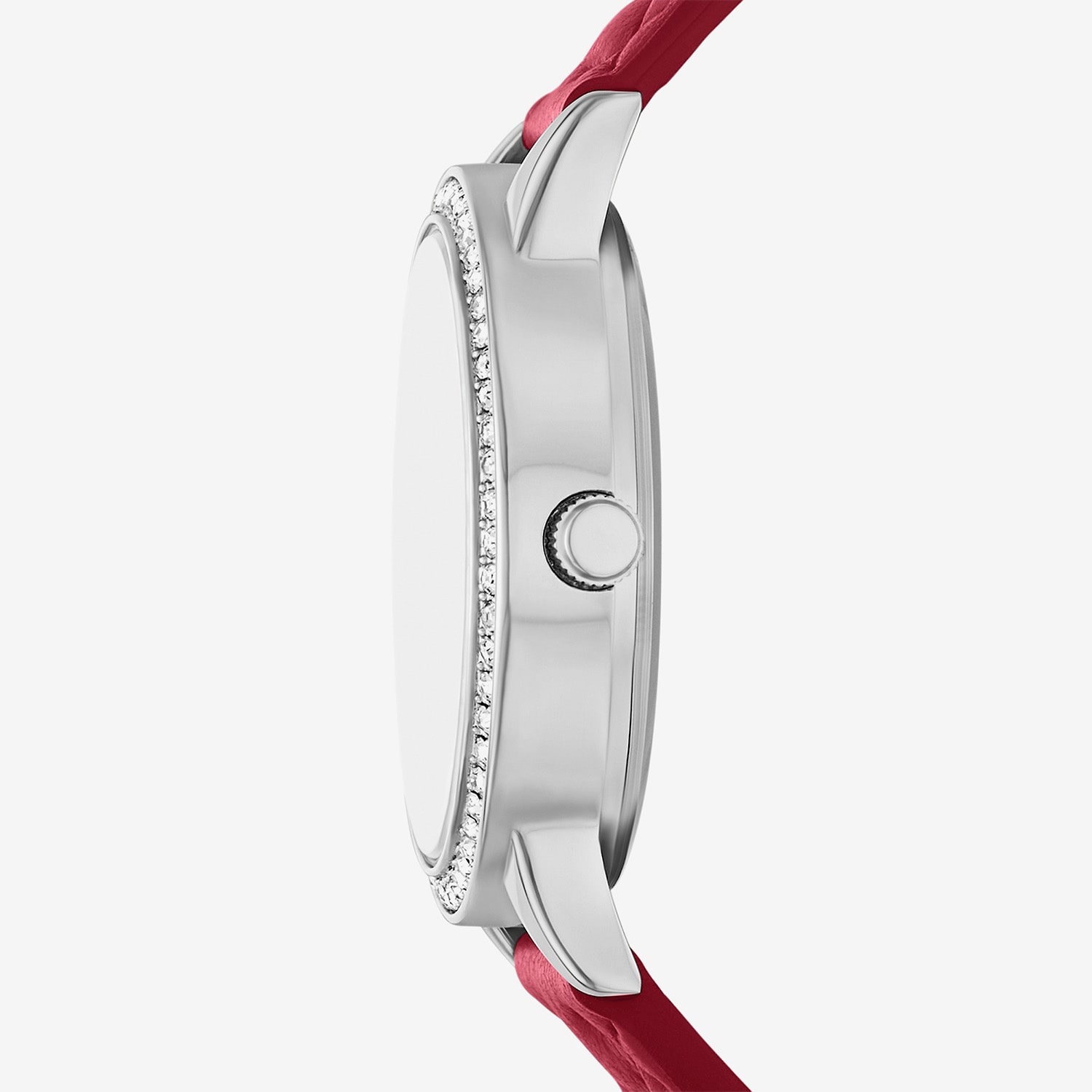 Skechers Camila Womens Crystal Accent Red Leather Strap Watch Sr6396