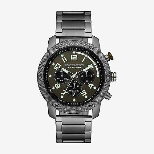 Skechers Kildare Mens Chronograph Gray Stainless Steel Bracelet Watch Sr5302