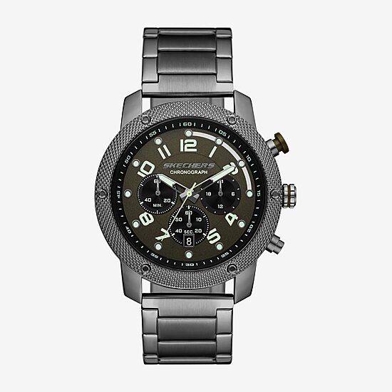 Skechers Kildare Mens Chronograph Gray Stainless Steel Bracelet Watch Sr5302