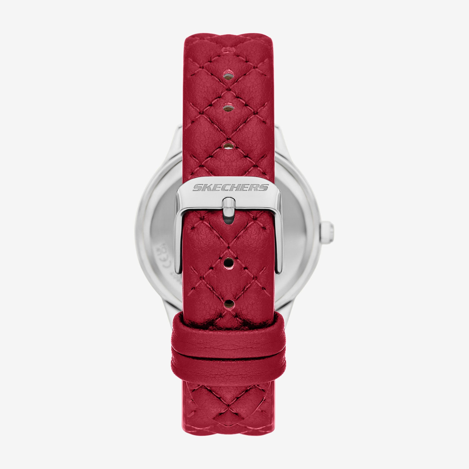 Skechers Camila Womens Crystal Accent Red Leather Strap Watch Sr6396